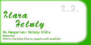 klara helmly business card